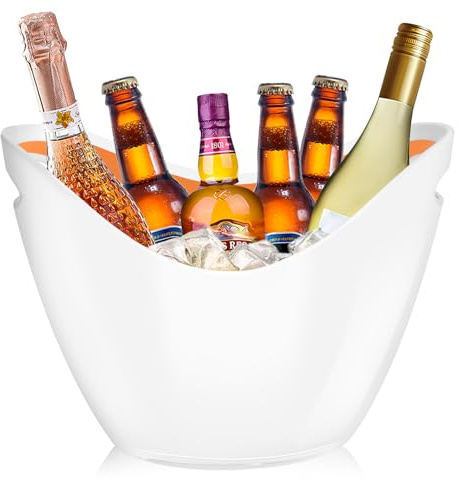 ZBPASL 8L Eiseimer Champagner Eimer,Eis Eimer,Eiskübel(White)