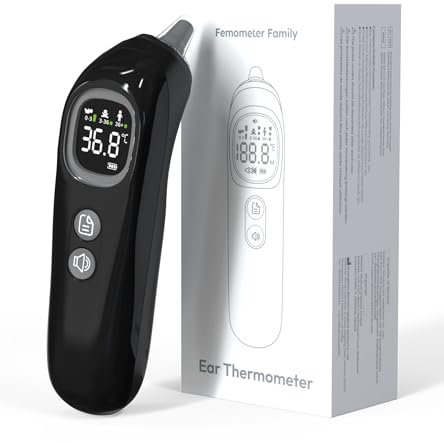 Highly Accurate Ear Thermometer, 1s Fast Reading, Smart Age Grouping Temperature Guidance, 32 Memory Recall, Mute Mode, Digital Thermometer for Kids and Adults - 20 Disposable Probe Covers Included