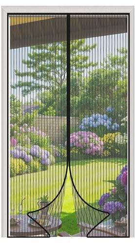 Moustiquaire pour porte de balcon - Sans perçage - 90 x 210 cm - Magnétique renforcée - Pour porte de balcon, salon, terrasse, portes et rideaux, moustiquaire magnétique