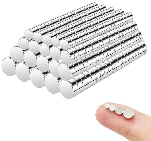 Delaga 200 Stück Magnete Extra Stark 4 Verschiedene Größe, Mini Magnet für Magnettafel, Kleine Magnete Stark Rund, Starke Magnet für Kühlschrank, Whiteboard, Pinnwand, Büro