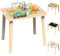 Itslife 3 in 1 Aktivitätstisch aus Holz für Kinder, Montessori Spielzeug ab 1 Jahr, Holzspielzeug Baby mit Perlen Labyrinth, Geschenke für Jungen und Mädchen zum 1. Geburtstag