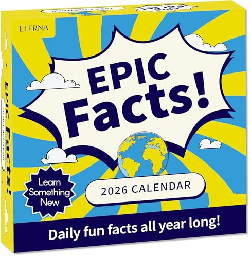 2026 Epic Facts Daily Desktop Calendar | Day To Day Tear Off Calendar with 365 Interesting Mental Floss Facts for Everyday of the Year, Fun Box Calendar Gift For Men or Women, Christmas Stocking
