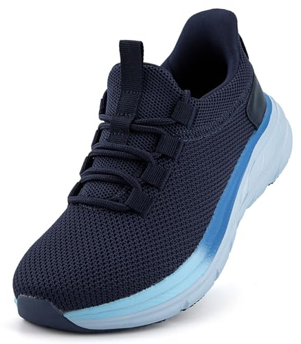 KOLILI Wide Toe Box Shoes Women Extra Wide Width Sneakers Non-Slip Tennis Sneakers Breathable Ultra Light Road Running Shoes Navy 7 US/38 EU