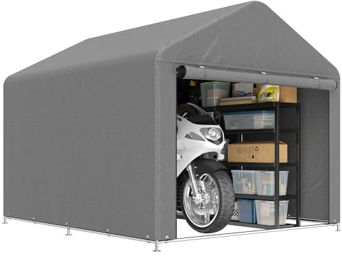 Outsunny 2x2.4 m Garage Moto per Esterno Tenda Box Moto Grigio Chiaro