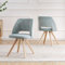 B&D home® Esszimmerstühle Mary 2er Set – Polsterstühle aus Cordstoff in Blau, ergonomische Sitzschale, Holzbeine Natur, modern-Landhaus Design für Küche, Esszimmer & Wohnzimmer