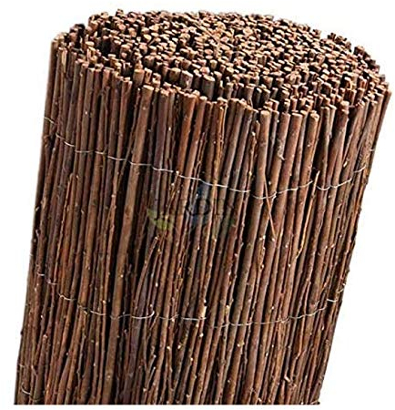 Suinga Clôture en osier naturel BREZO 1,5 x 3 m pour la dissimulation, le parasol ou la délimitation de votre jardin, marron