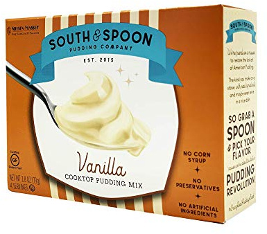 South & Spoon Gourmet Cook & Serve Madagascar Bourbon Vanilla Pudding Mix and Pie Filling, All Natural Ingredients, Gluten Free, Kosher, No Preservatives, 12-Pack of 2.8-oz. Boxes