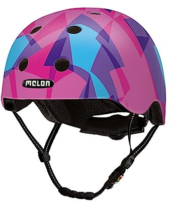 Melon »Candy« Leichter und Cooler Fahrradhelm für Damen, Herren und Kinder mit maximalem Schutz Größe M-L (52–58cm) Blau Pink Mosaik Bunt