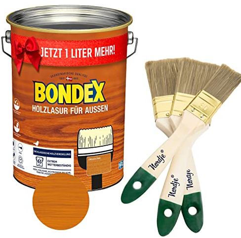 Bondex Holzlasur für Außen 5l (inkl. Nordje Flächenstreicher) (Oregon Pine)