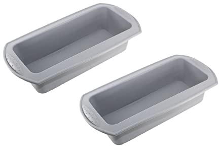 Diyxisk 2 Pcs Silicone Bread Baking Pan, Non Stick Loaf Tin，Silicone Moulds， Mold for Cakes and Bread, Cake Mold, Cake Moulds for Baking，1lb to 2lb Loaf Tin，（21 x 9 x 6 cm）