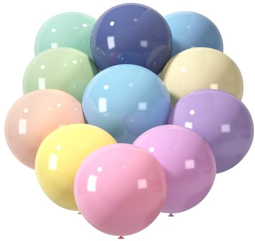 LovesTown 15 PCS Pastel Party Balloons, 18 Inch Colored Latex Balloons Garland Arch Kit for Birthday Baby Shower Graduation Engagement Anniversary Wedding Party Supplies
