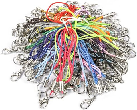 VOANZO 100 Uds. Correa con abalorio para teléfono, correa para mano y muñeca, cordón para colgar dijes, joyería, llavero
