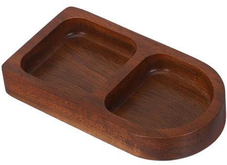 OFFSCH Assiette Assaisonnement Bois à Deux Compartiments Pour Collations Fondue Et Plats De Cuisson