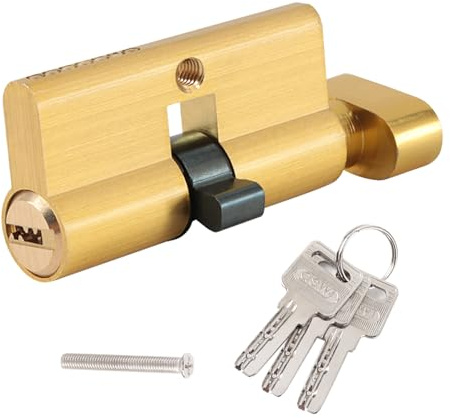 Cilindro a manopola 30/30, serratura a cilindro europeo, serratura di sicurezza per porta d'ingresso, serratura con 3 chiavi, per porta di casa, serratura di sicurezza, porta d'ingresso, serratura da