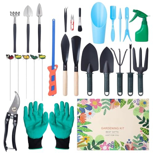 Gardeners Tool Set, Complete Gardening Tool Set, 40x28.5x11cmHome Lawn and Floral Tools, Garden Maintenance Accessories, 24-Day Gardener’s Countdown, for Planting, Pruning, Soil Care, Watering