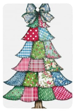 Coquette Lot de 4 désodorisants pour voiture Motif sapin de Noël patchwork patchwork Cartes parfumées à suspendre pour tablettes d'aromathérapie de voiture