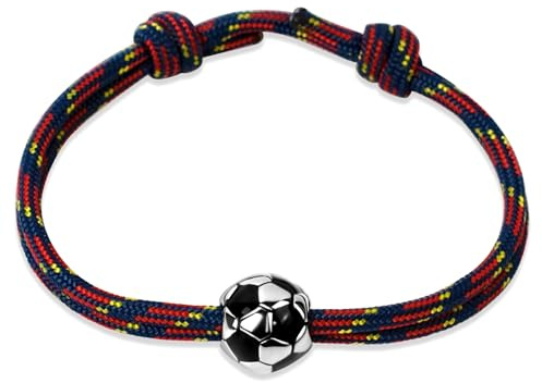 Ernestine - Justerbart fotbollsarmband i rostfritt stål - fotbollspresent till herr och barn - fotbollssportarmband - fars dag man julklapp - fotbollslag stad Paris tillbehör