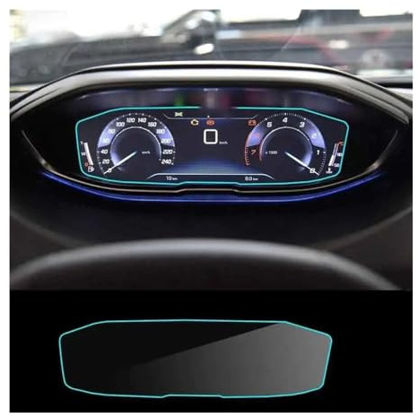 Lámina Protectora para Sistemas de navegación de Coche, Protector de Pantalla de Cristal Templado, Adhesivo para salpicadero, Apto para 3008 5008 2017-2020 (Solo salpicadero).