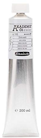 Schmincke – AKADEMIE® Öl color, feine Künstler-Ölfarben, Zinkweiß, 41 100 015, 200 ml Tube, höchst lichtecht, Ölmalerei