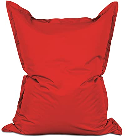 Lumaland Riesen-Sitzsack XXL 140x180 cm | Wasserfestes Indoor & Outdoor Liegekissen mit über 3 Mio. anpassungsfähigen EPS-Perlen | Bean Bag mit waschbarem Bezug [Rot]