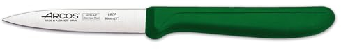 Arcos Serie Nova - Spelucchino Coltello per sbucciare - Lama Acciaio Inossidabile Nitrum 85 mm - Manico Polipropilene Colore Verde