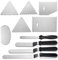Artscope 4 pièces Spatules Coudées à Pâtisserie en Acier Inoxydable avec 6 pièces Peignes Grattoir à Gâteau Glacé, Set d'outils de Décoration de Gâteaux (Set A)