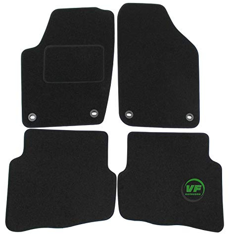 J&J AUTOMOTIVE | Tapis De Sol Noir Velours sur Mesure pour Polo 9N / 9N3 2002-2009, Base Antidérapante, Renforcée dans la Zone de la Pédale