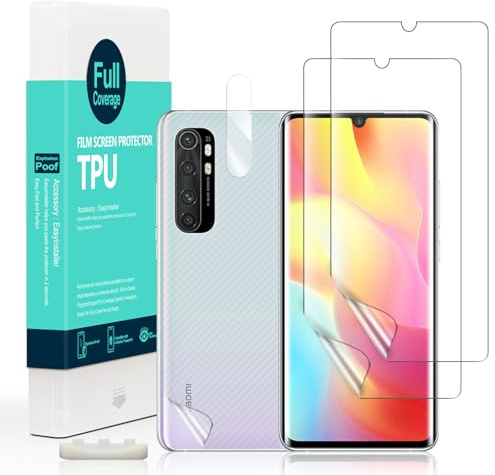 Ibywind Schutzfolie für Xiaomi Mi Note 10 Lite,2 Stück Displayschutz,mit Einfache Installation,Unterstützt Fingerabdrucksensor,Anti-kratzer,blasenfreiheit,Bruchsicher,Öl Resistent