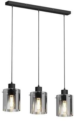 Lindby Ceiling Light Kourtney dimmable (Modern) in Black for e.g. Living Room & Dining (3 Light Sources, E27) from Pendant Lighting lamp Hanging Ceiling