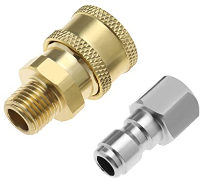 eMagTech 2 Stücke Hochdruckreiniger-Kupplungen 1/4-Zoll-Schnellkupplung auf NPT-Außengewinde Hochdruckreiniger-Schnellkupplungsanschluss Hochdruckreiniger-Adapter