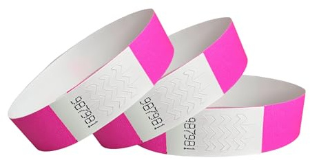 CINTAPUNTO - Einlassbändchen Papier - Eintrittsbänder 1000 Stück - Einlassbänder - Festival Armbänder - Party Bändchen Einlass Eintritt - eintrittsbändchen - Bänder Club - wristband - Neon Pink