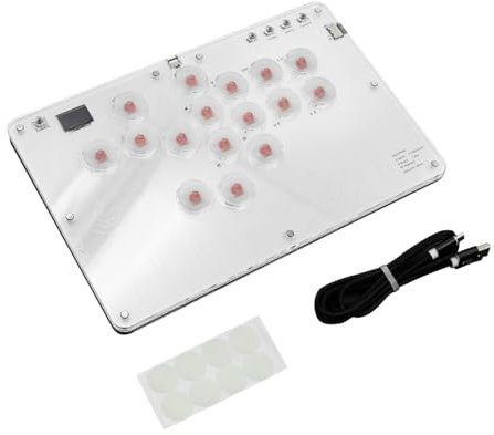 Sarini Tastiera da combattimento,console di gioco Arcade a 16 pulsanti,controller di gioco Joy-stick Stickless Arcade con RGB personalizzato per PC/P-S4/PS3/Switch