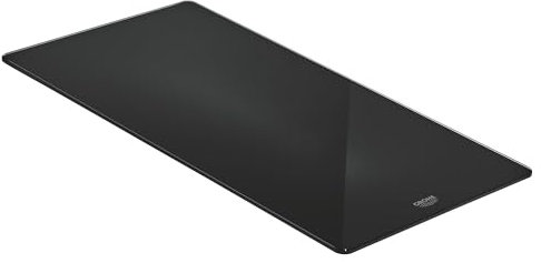 GROHE Tagliere in Vetro, Tagliere Sopra il Lavello della Cucina, 240 x 450 mm, Spessore 5 mm, Infrangibile, Lavabile in Lavastoviglie, Nero, 40786K00