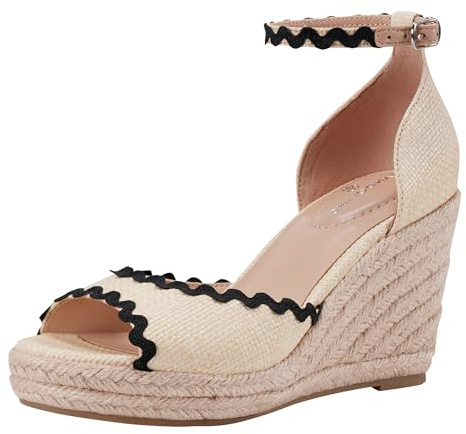 Bandolino Women's Kendri Wedge Sandal, Light Natural 110, 5