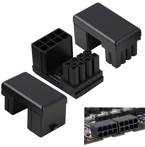 Zuahaly GPU VGA PCIe 8-stifts U-Turn 180 graders vinkel kontakt ström adapter board för stationära grafikkort, 3-pack, för begränsat utrymme i hölje, enkel installation och hantering