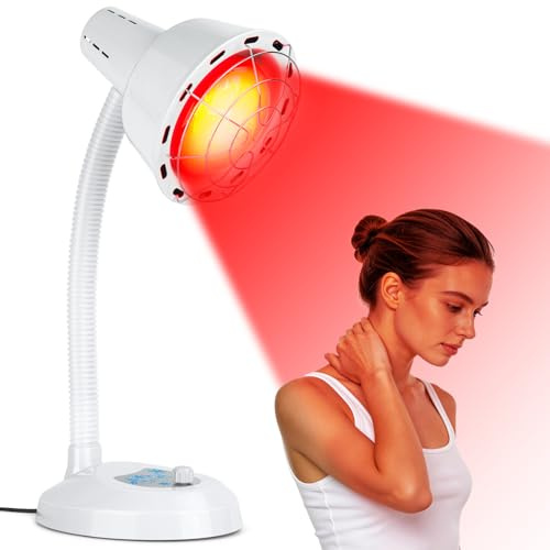 Hogpoe Lampada A In-frarossi 275 W, Lampada Riscaldante Da Tavolo, Temperatura Regolabile, Collo D'oca Flessibile A 360° E Protezione Antiscottatura, Ideale Per Il Relax Domestico