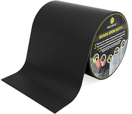Bande d’Étanchéité EPDM Butyl - Ruban Étanchéité Extérieur pour Toit, Façade, Terrasse, Fenêtre et Joint – Flexible, Durable, Résistant aux UV - noir - 15cm x 5m