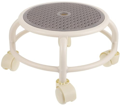 Kisangel Tabouret à Roulette avec Forte Capacité de Charge en Plastique pour Pédicure Tabouret Roulant Rond Bas et Petit pour Salon de Manucure ou Usage à Domicile