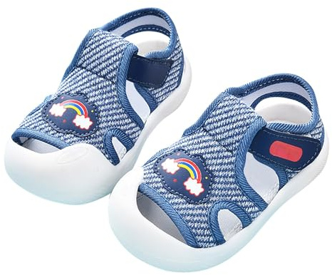 Lära-gå-sandaler, baby, sommar, pojkar, sommarsandaler, baby, pojkar, lära-gå-skor, liten storlek, mjuk sula, promenadskor, bekväma, andas, hälsoskor, söta med tecknade motiv, utomhussandaler