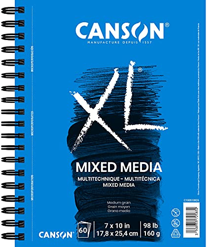 Canson XL Mix Media Zeichenblock für Mischtechnik, 0, 7 x 10