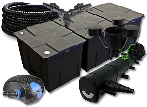 SunSun Kit filtro estanque 90000l 72W clarificador 100W bajo consumo tipo bomba 25m tubo skimmer