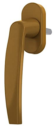 MS Beschläge ® Alu Fenstergriff Fenster Aluminium Griff in Gold Rasterolive 35mm Stift