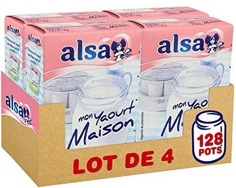 Alsa Préparation Mon Yaourt Maison 128 Pots (Lot de 4x32 Pots)