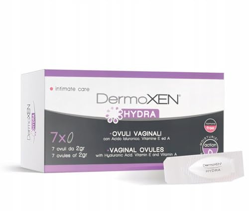 DermoXEN HYDRA Vaginalzäpfchen für scheide mit Hyaluronsäure | Bei vaginaler Trockenheit, Brennen, Juckreiz, Irritation | Ohne Hormone | Mit Aloe Vera, Vitamin E | Bei Menopause, nach Geburt | 7 St.