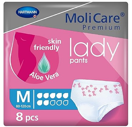 MoliCare Premium Lady Pants - Diskrete Anwendung bei Blasenschwäche speziell für Frauen - Aloe Vera - 7 Tropfen - Größe M - 32 Stück
