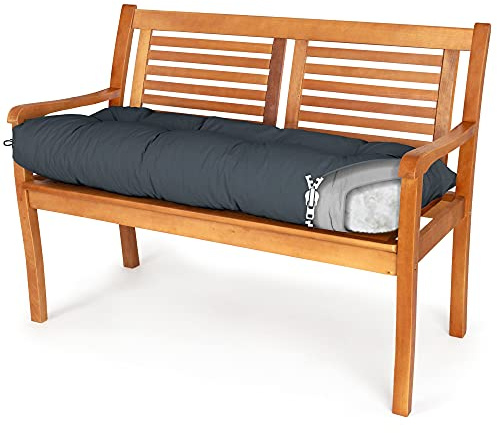 Spatium Bänkdyna, Bench kudde, Pad-kudde avtagbart örngott, vattentåligt, resistent mot fläckar 30 storlekar i 7 färger (190 x 60 x 10cm, Antracit)