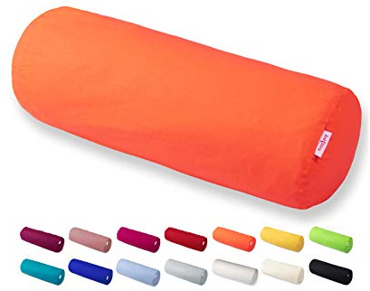 beties Basic Nackenrollenbezug ca. 15x40 cm Kissenhülle 100% Baumwolle in vielen fröhlichen Uni-Farben (orange)