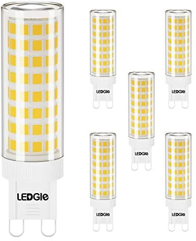 LEDGLE Lampadine LED G9 10W, G9 LED 3000K 900LM, Equivalente 100W Lampada Alogena, Lampadina G9 LED Luce Calda 100-240V, Non Dimmerabile, Angolo del Fascio 360°, 6 Pezzi