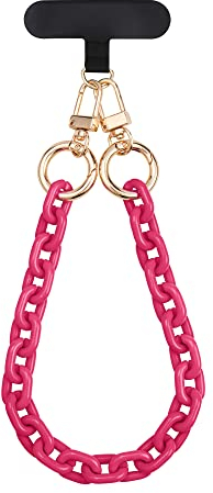 kwmobile Cadena de muñeca para movil - Colgante para movil Universal - Cordón para móvil de 35 x 1,4 cm - Correa de Mano -Rosa Fucsia