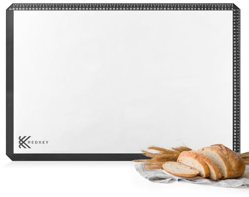 REDKEY Antihafte Rutschfeste Backunterlage Silikon Backmatte 70x50cm Knetunterlage Ausrollmatte Teigmatte Silikonmatte Arbeitsmatte für Teig Fondant Pizza Gebäck Brot